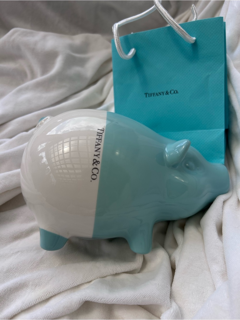 Tiffany & Co. Retired Ceramic Color Block Piggy Bank